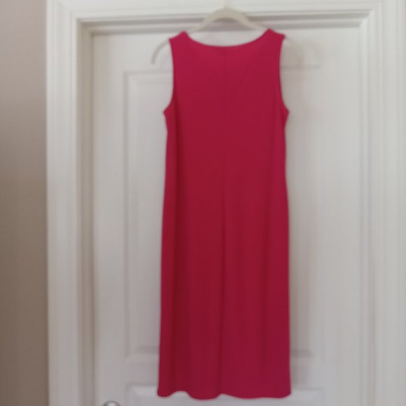 Tiana B Raspberry Pink Sheath knit Dress with scarf, Size S - Picture 3 of 10